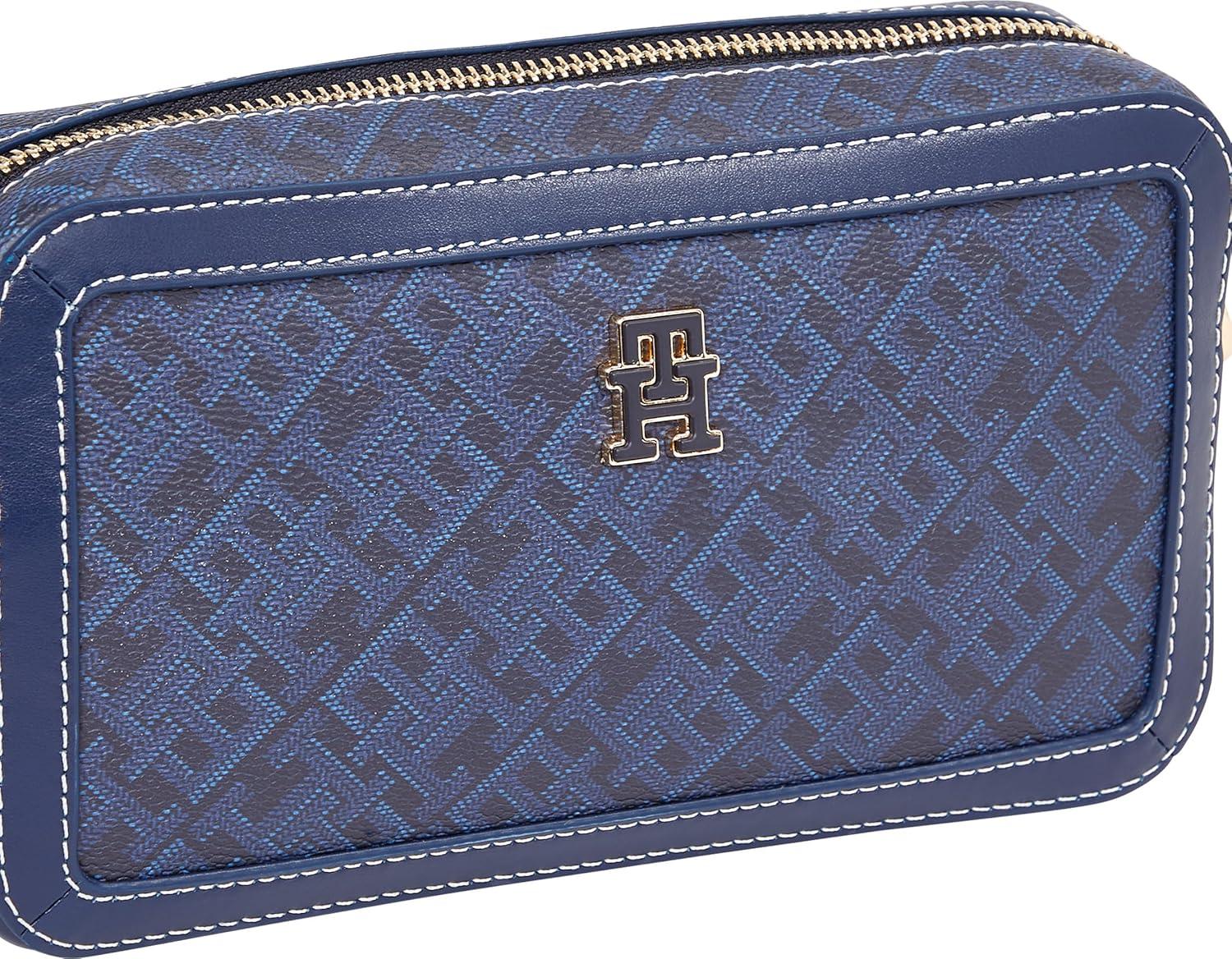 imageTommy Hilfiger womens Monogram Leather Crossbody BagSpace Blue