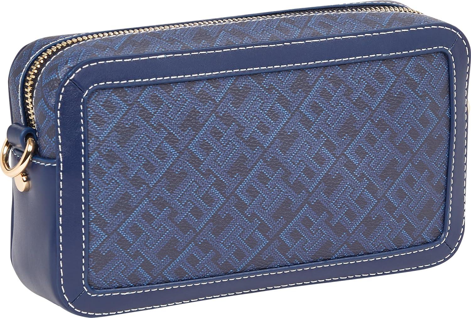 imageTommy Hilfiger womens Monogram Leather Crossbody BagSpace Blue