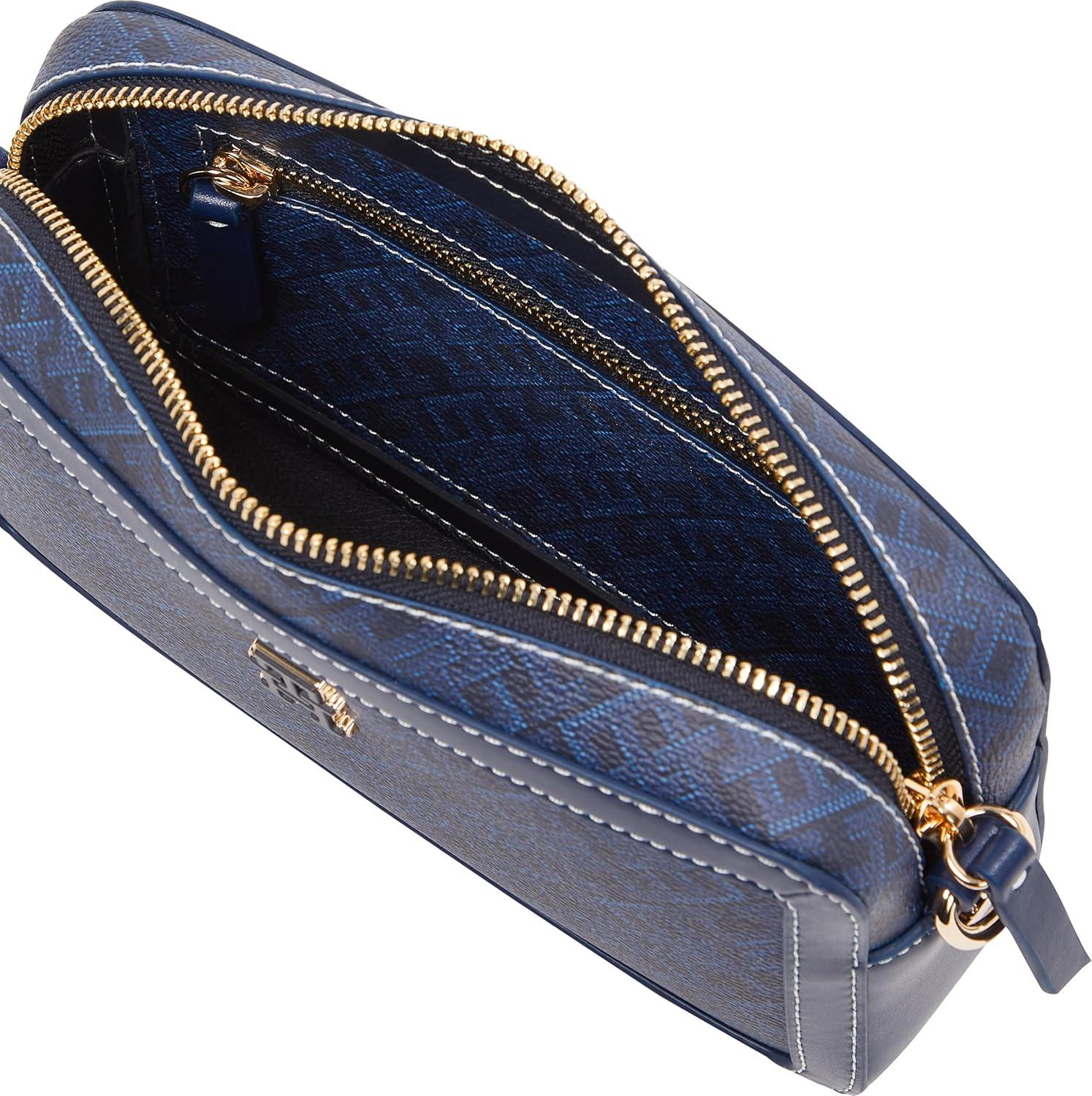 imageTommy Hilfiger womens Monogram Leather Crossbody BagSpace Blue