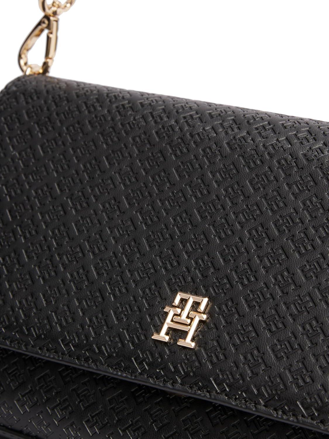 imageTommy Hilfiger womens Monogram Shoulder Bag With Removable Crossbody StrapBlack