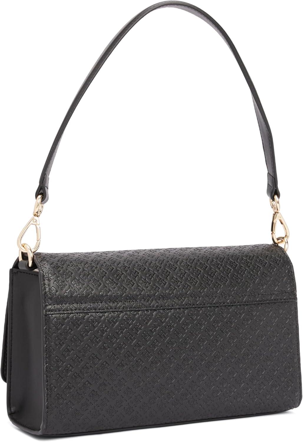 imageTommy Hilfiger womens Monogram Shoulder Bag With Removable Crossbody StrapBlack