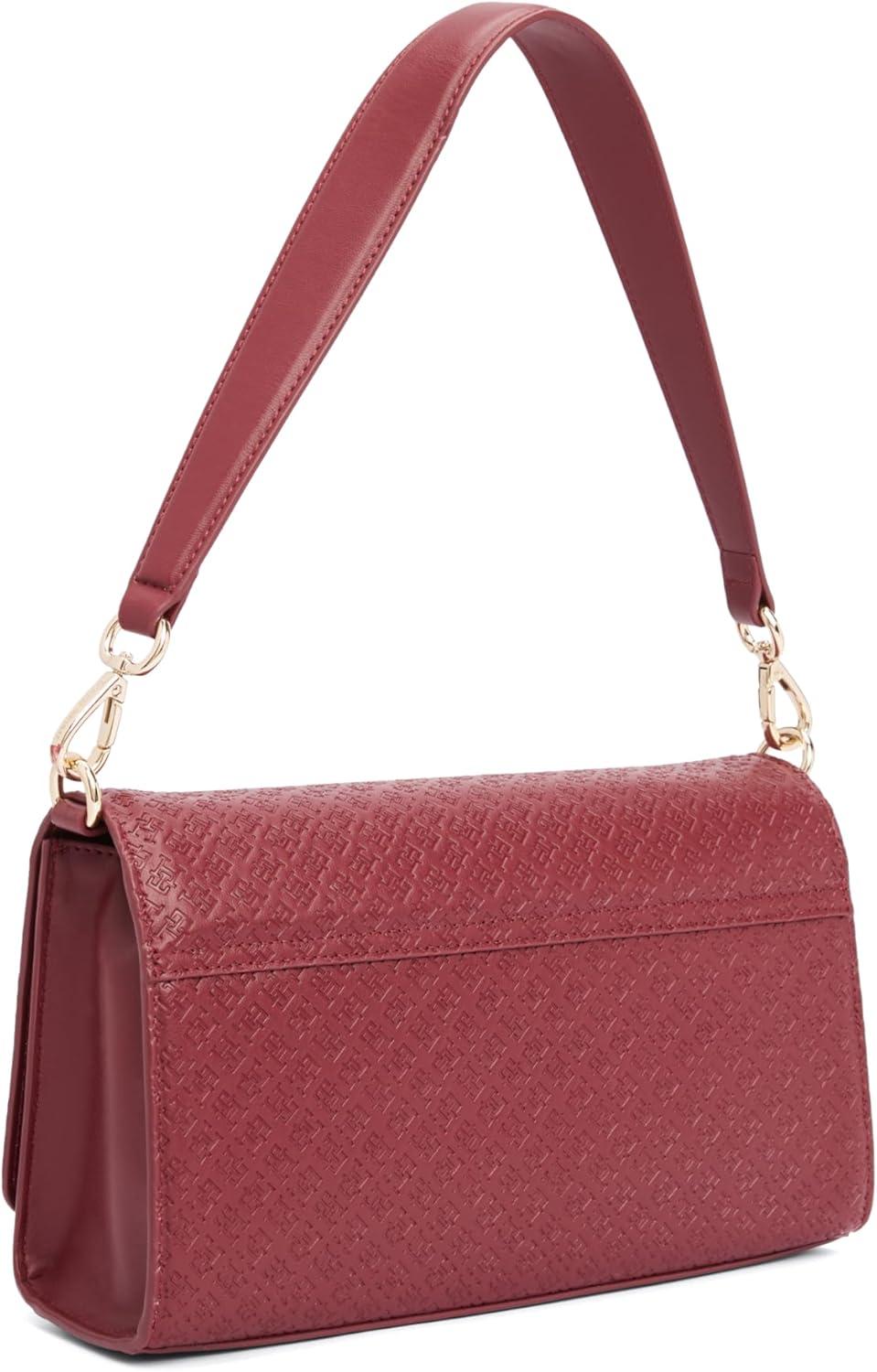 imageTommy Hilfiger womens Monogram Shoulder Bag With Removable Crossbody StrapRaspberry Truffle