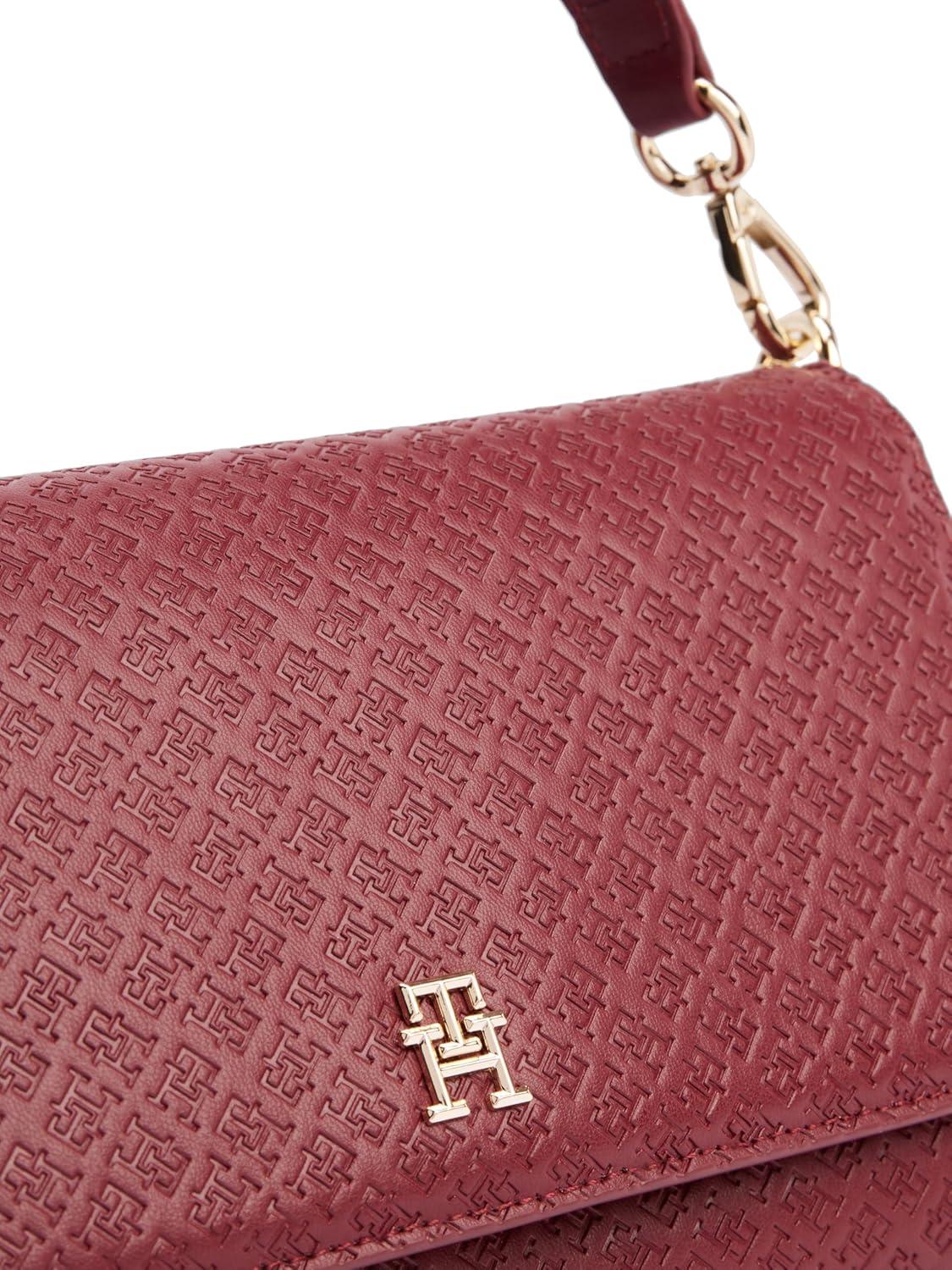 imageTommy Hilfiger womens Monogram Shoulder Bag With Removable Crossbody StrapRaspberry Truffle