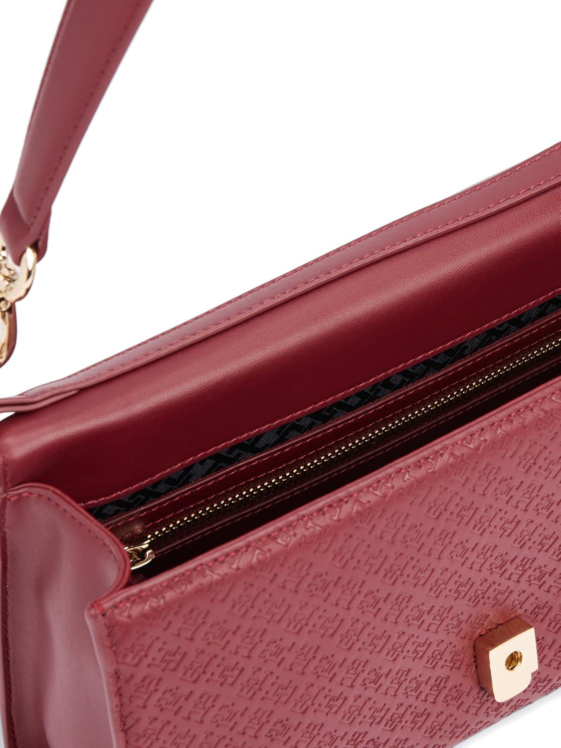 imageTommy Hilfiger womens Monogram Shoulder Bag With Removable Crossbody StrapRaspberry Truffle