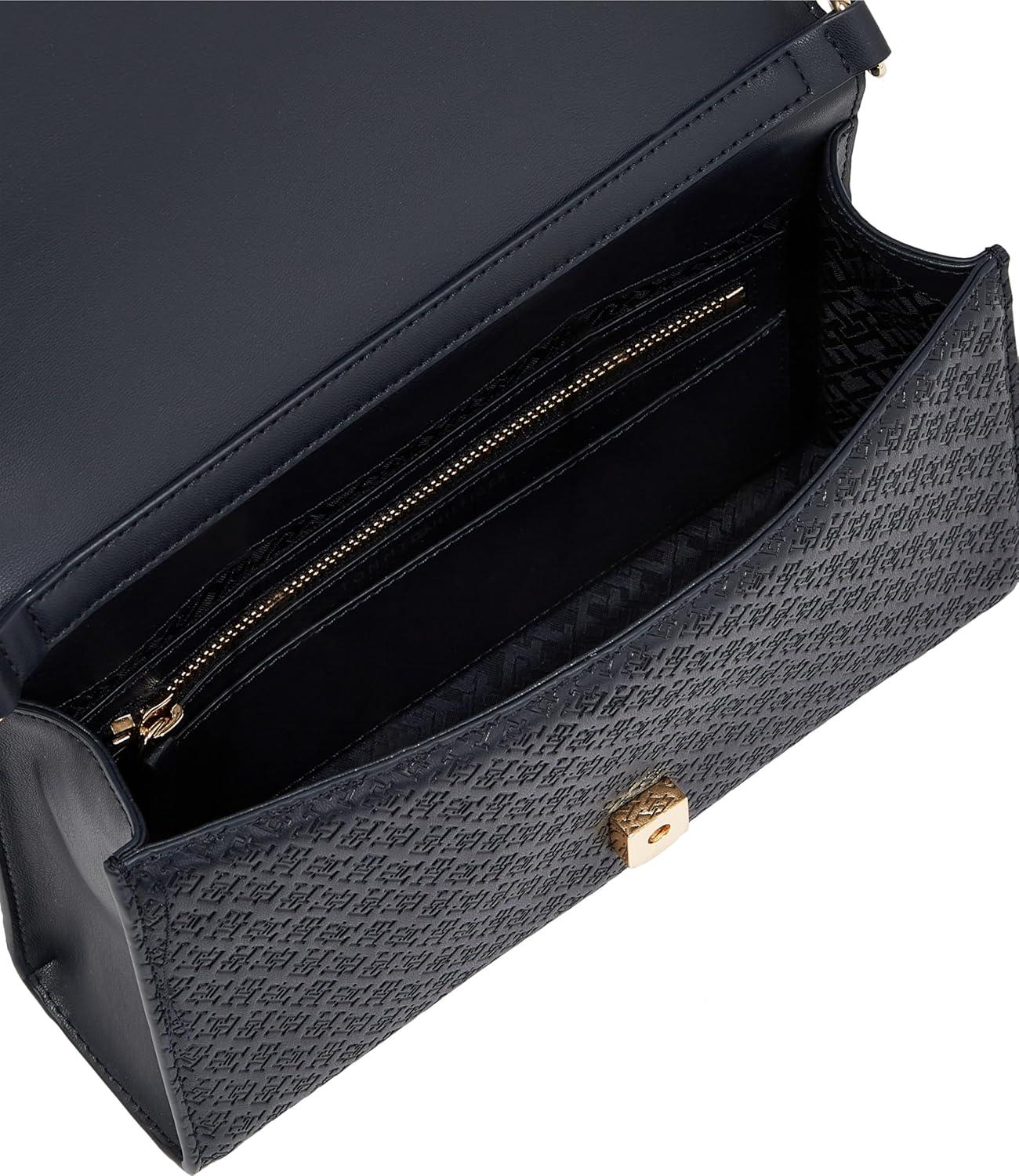 imageTommy Hilfiger womens Monogram Shoulder Bag With Removable Crossbody StrapSpace Blue
