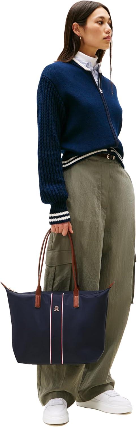 imageTommy Hilfiger womens Popette Large Tote Bag With ZipperSpace Blue Corp