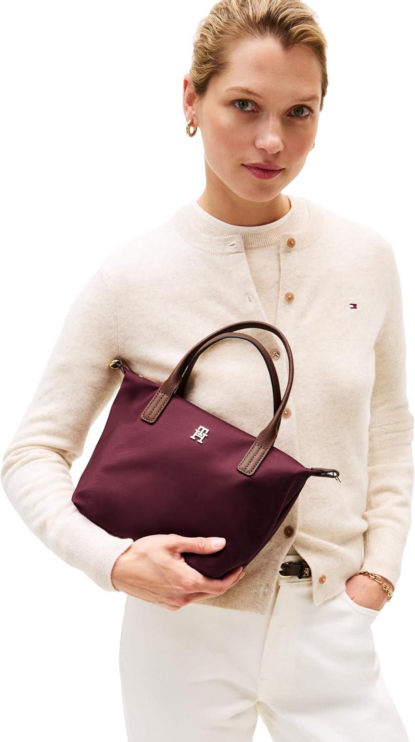 imageTommy Hilfiger womens Popette Small Tote Bag With Removable Crossbody StrapDeep Rouge