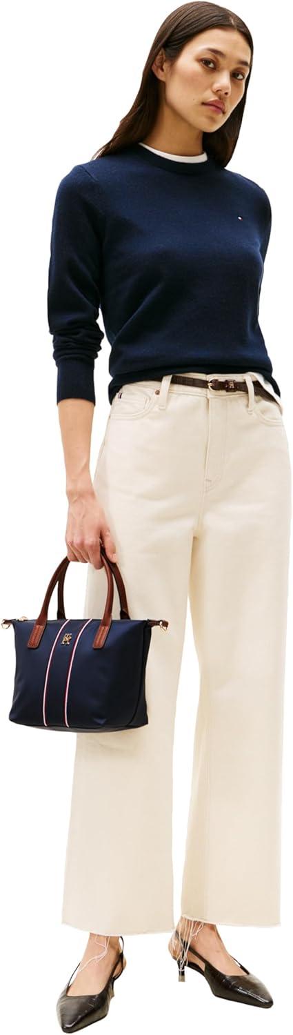 imageTommy Hilfiger womens Popette Small Tote Bag With Removable Crossbody StrapSpace Blue Corp