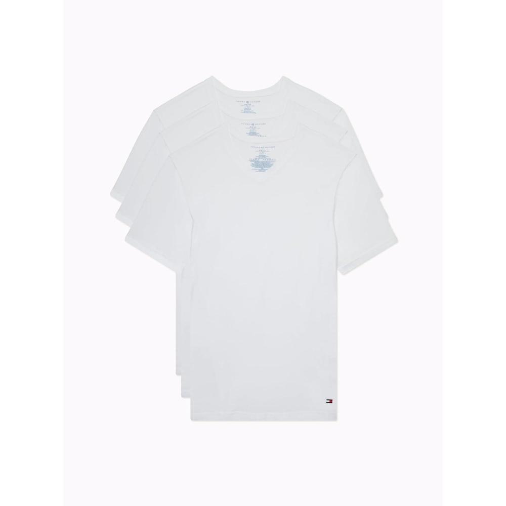 imageTommy Hilfiger Mens Cotton Classics 3Pack VNeck UndershirtsV Neck 3 White