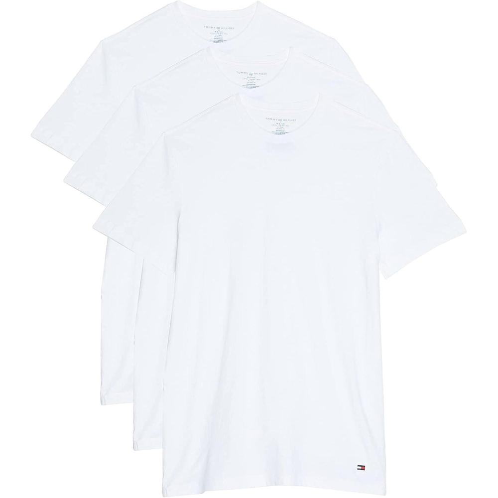 imageTommy Hilfiger Mens Cotton Classics Crewneck Undershirts 3PackWhite Regular Fit