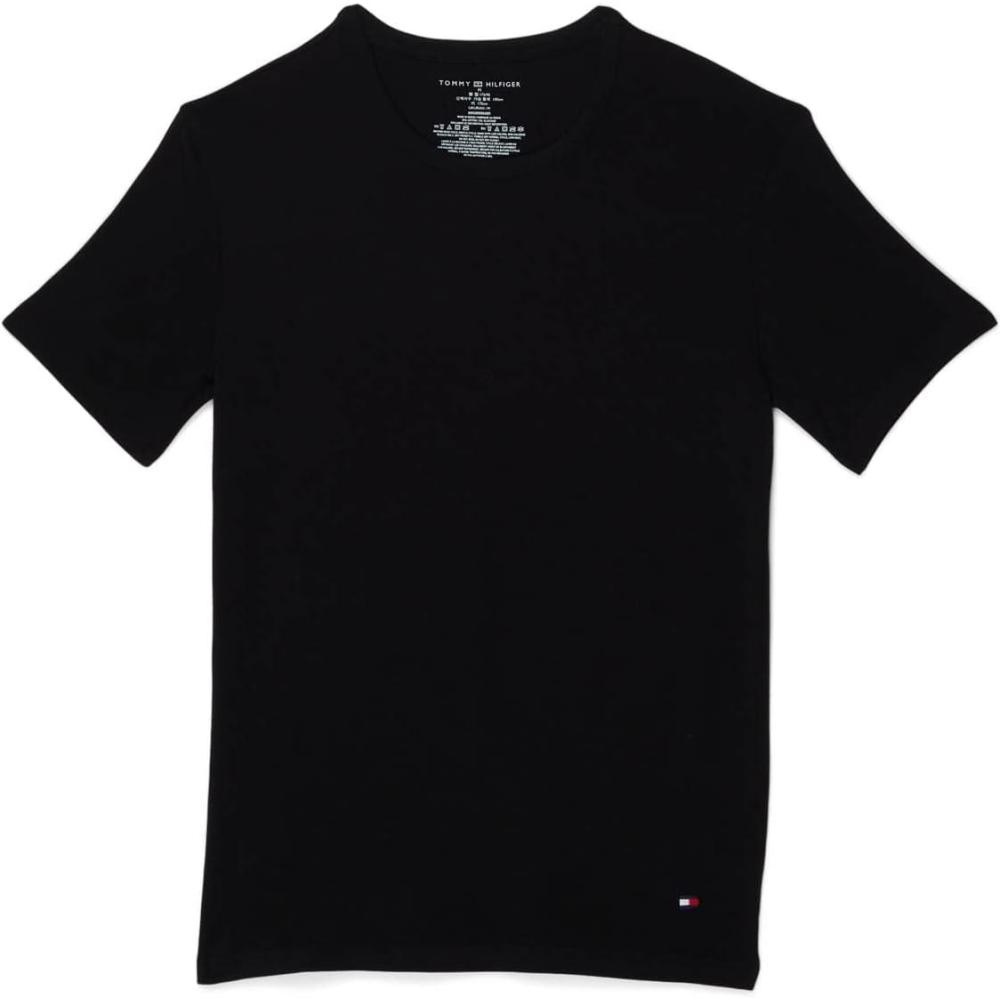imageTommy Hilfiger Mens Cotton Stretch Short Sleeve Crew Neck 3pack3 Black