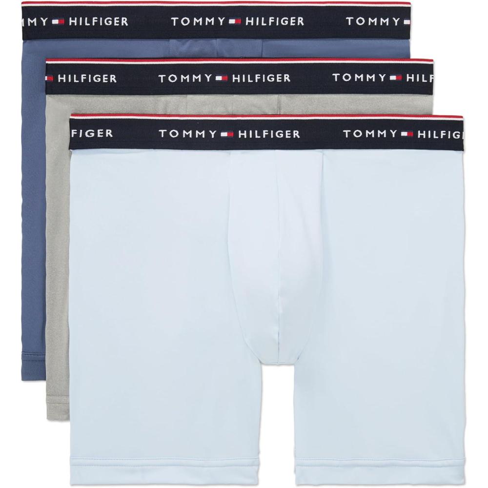 imageTommy Hilfiger Mens Micro Classics Boxer Brief 3PackBreezy Blue Grey Heather Faded Indigo