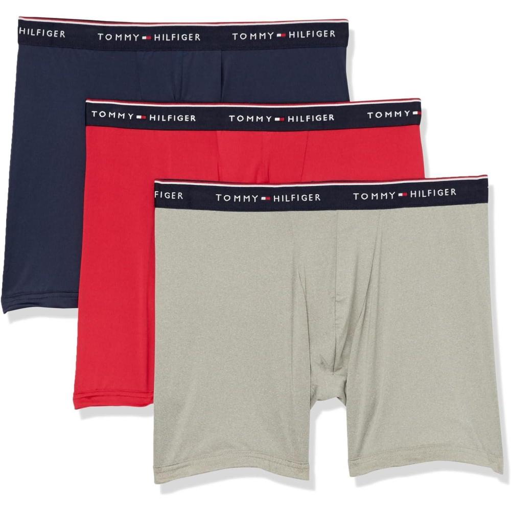 imageTommy Hilfiger Mens Micro Classics Boxer Brief 3PackMahogany  Navy  Grey Heather