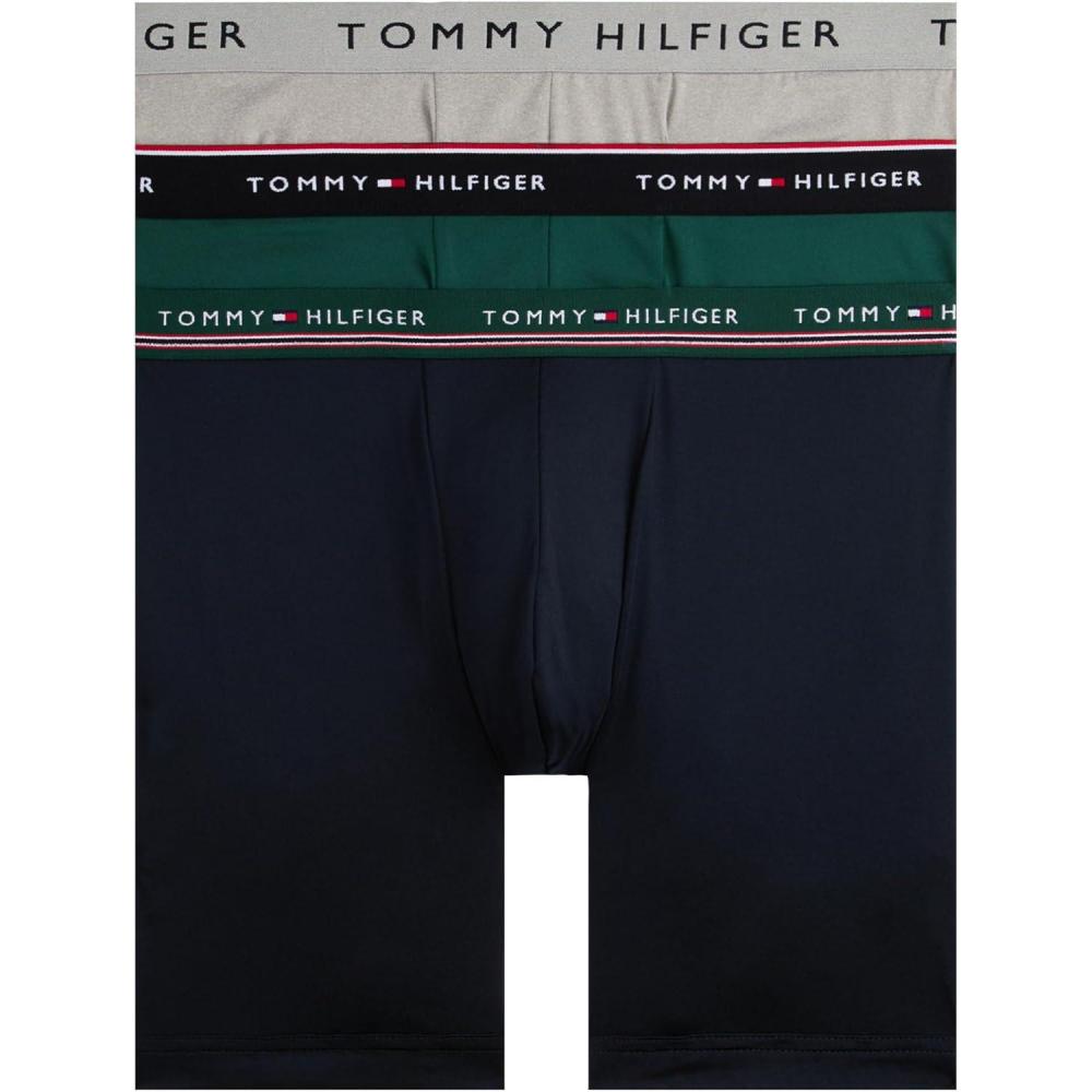 imageTommy Hilfiger Mens Micro Classics Boxer Brief 3PackSpruce W Navy Wb Grey Heather Navy W Spruce Wb