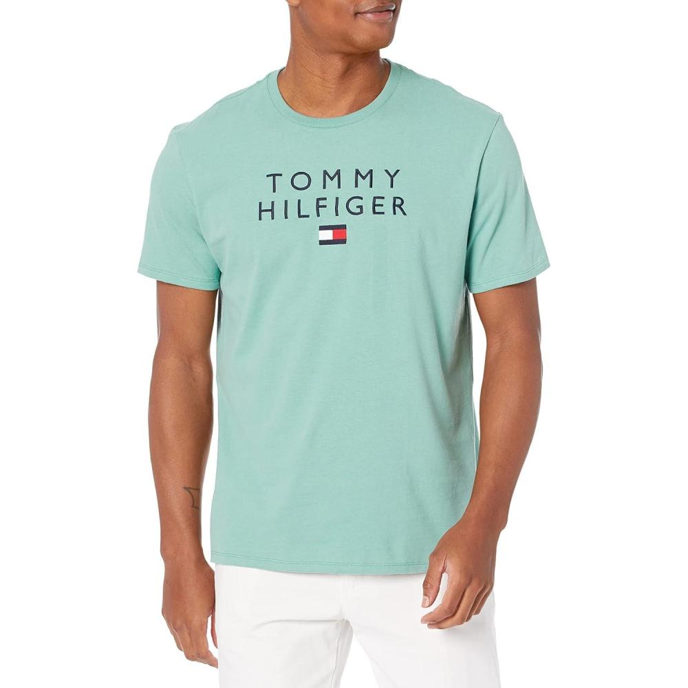 imageTommy Hilfiger Mens Modern Essentials Short Sleeve Crewneck UndershirtCamp Green