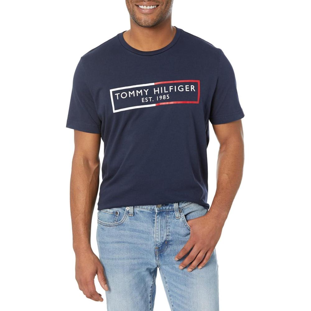 imageTommy Hilfiger Mens Modern Essentials Short Sleeve Crewneck UndershirtDark Navy