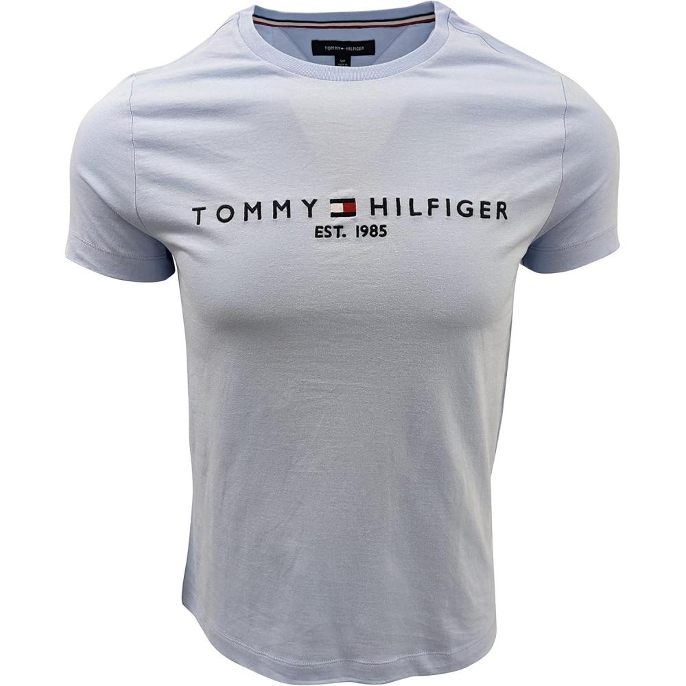 imageTommy Hilfiger Mens Modern Essentials Short Sleeve Crewneck UndershirtLight Blue 1985