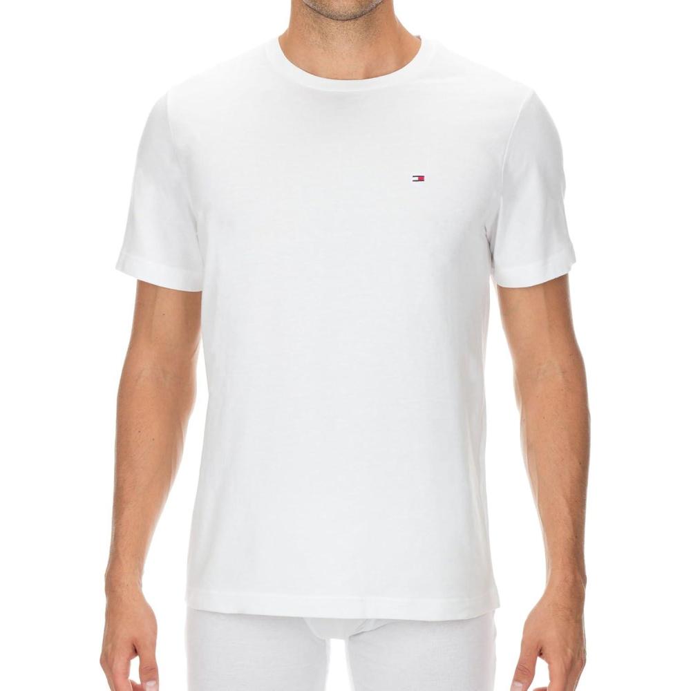 imageTommy Hilfiger TShirt Mens Crew Neck Tee Classic Fit Short Sleeve Solid ShirtClassic White