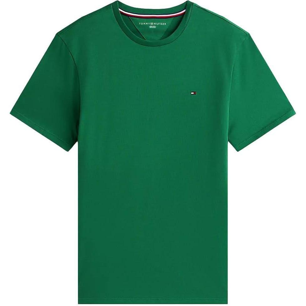 imageTommy Hilfiger TShirt Mens Crew Neck Tee Classic Fit Short Sleeve Solid ShirtCypress Green