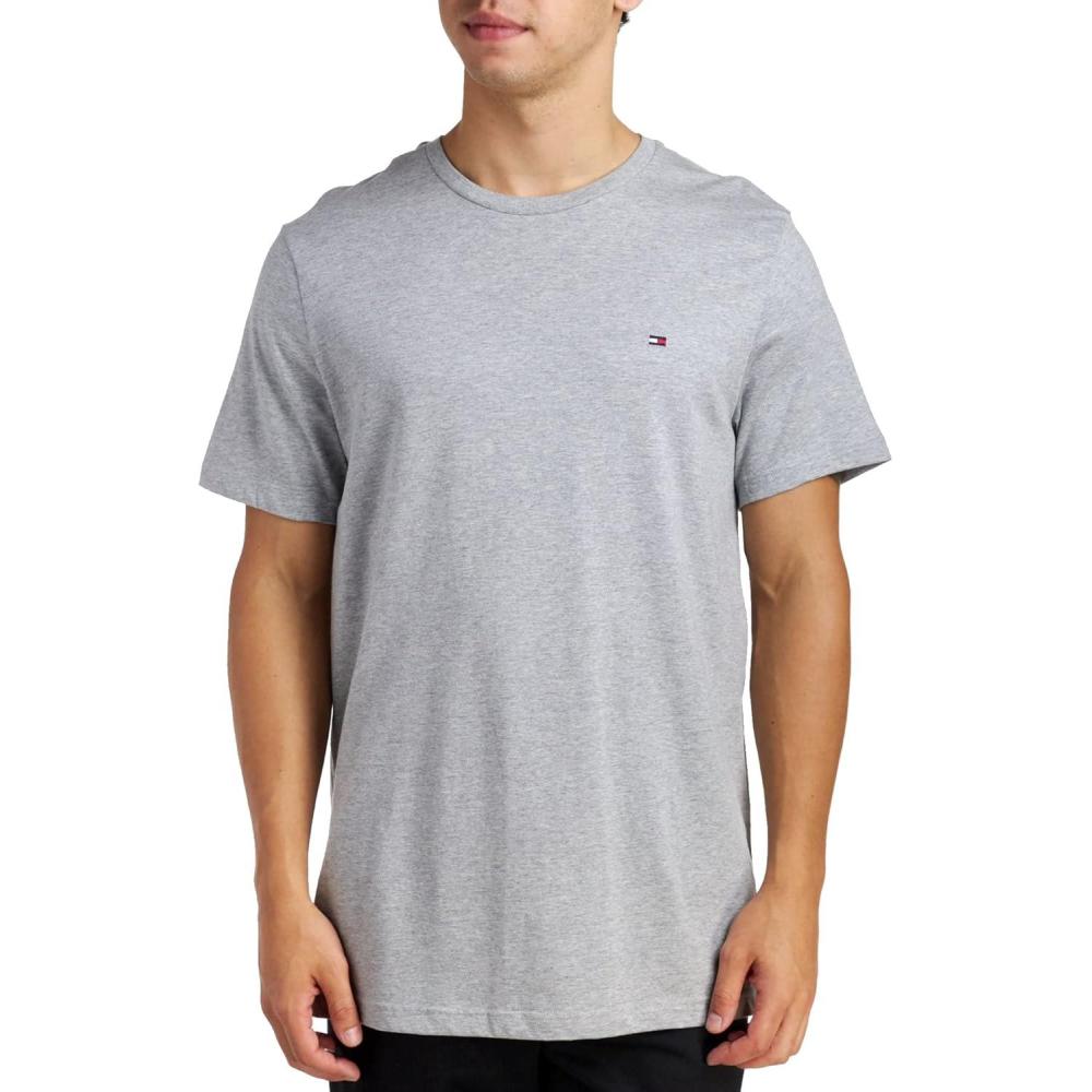 imageTommy Hilfiger TShirt Mens Crew Neck Tee Classic Fit Short Sleeve Solid ShirtSport Grey Heather