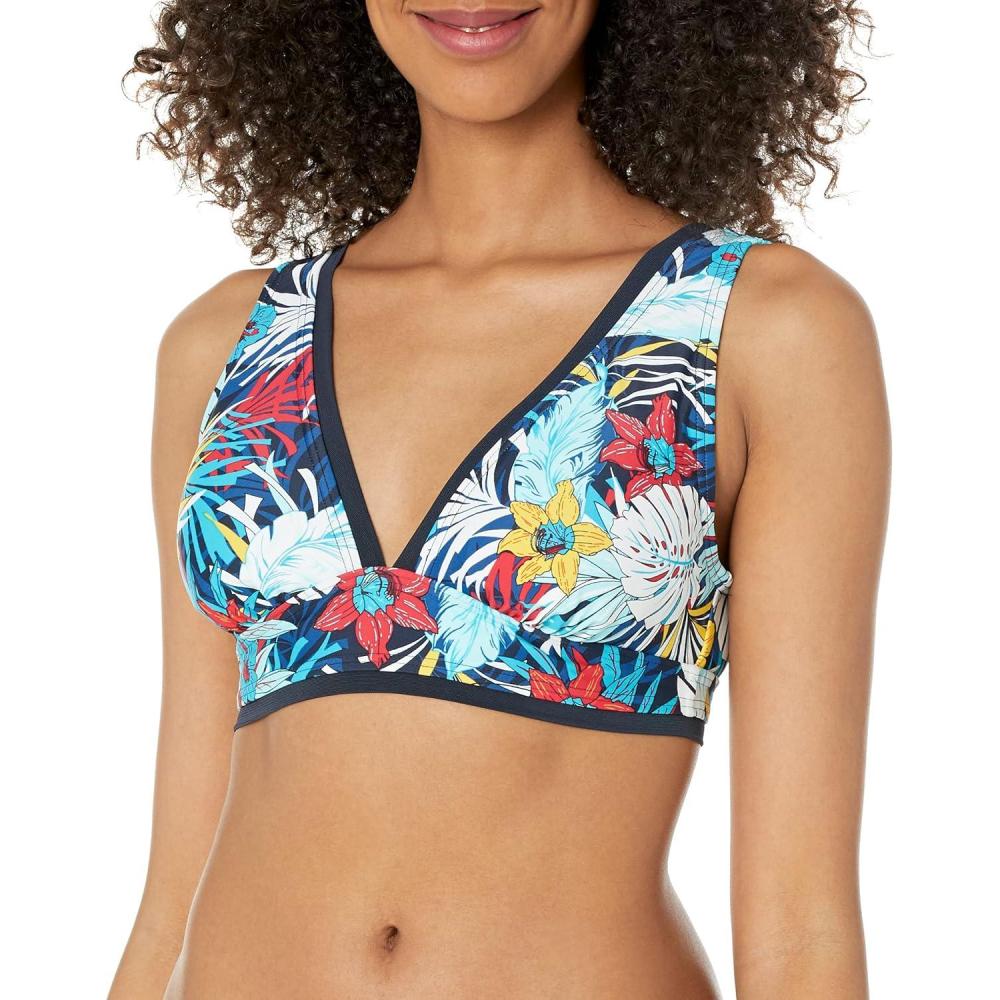 imageTommy Hilfiger Womens Full Coverage Triangle Bikini TopSky Captain Multi