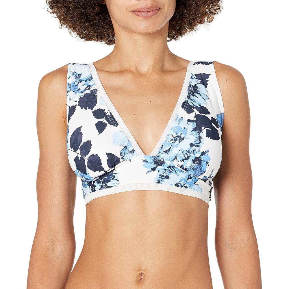imageTommy Hilfiger Womens Full Coverage Triangle Bikini TopSoft White Multi