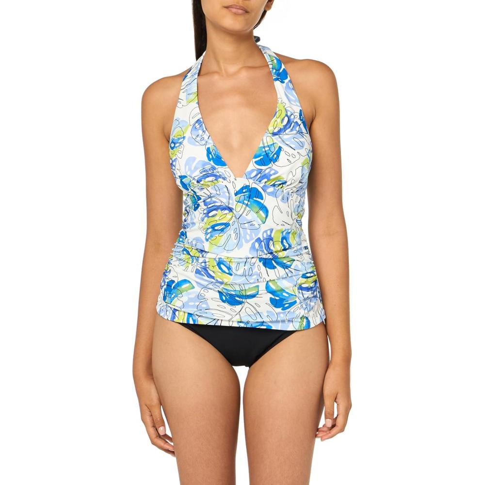 imageTommy Hilfiger Womens Halter Tankini TopBlue Tropical