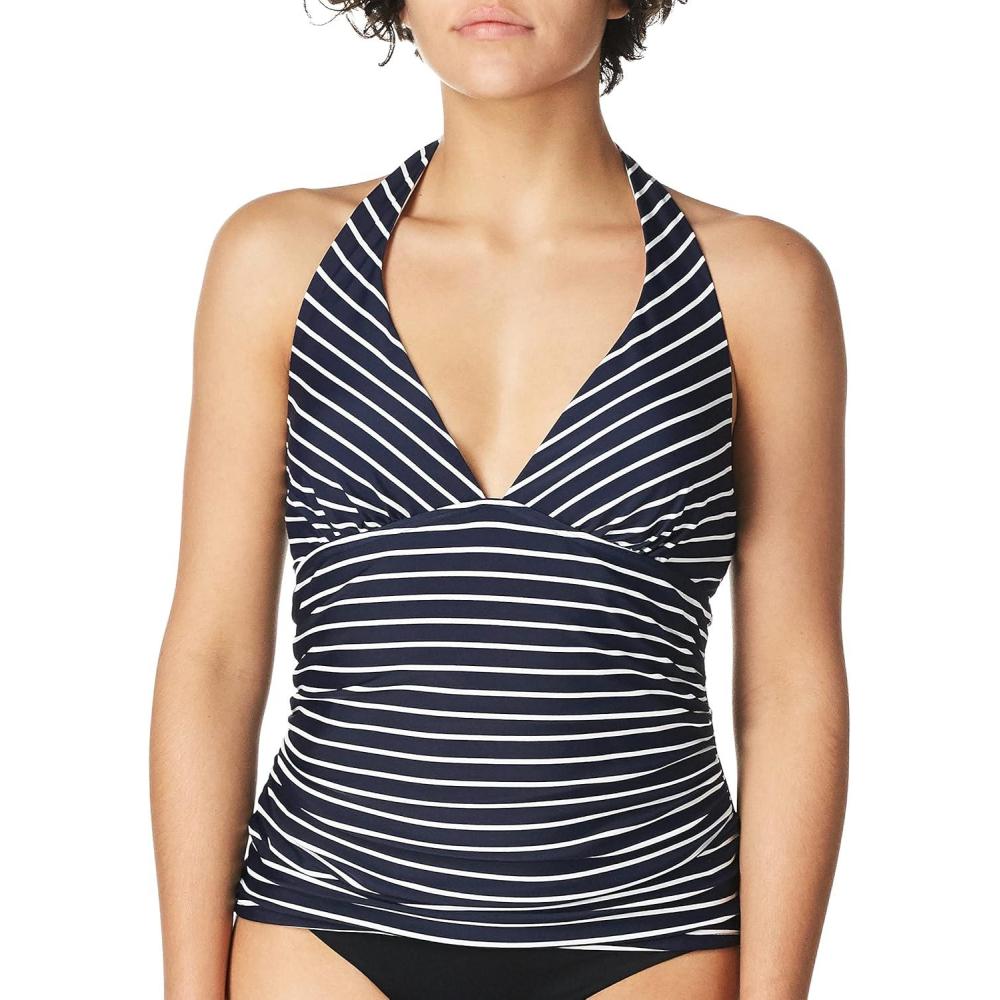 imageTommy Hilfiger Womens Halter Tankini TopSky Captain Stripe
