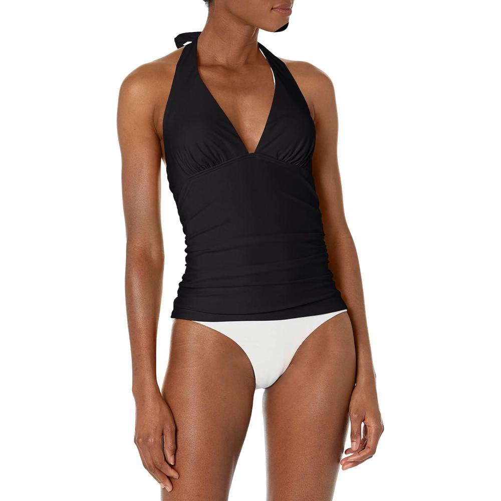 imageTommy Hilfiger Womens Halter Tankini TopTrue Black