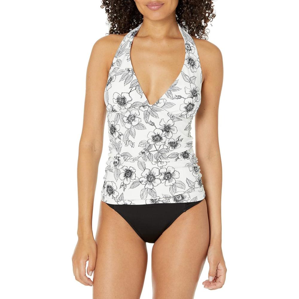imageTommy Hilfiger Womens Halter Tankini TopWhite Blossom
