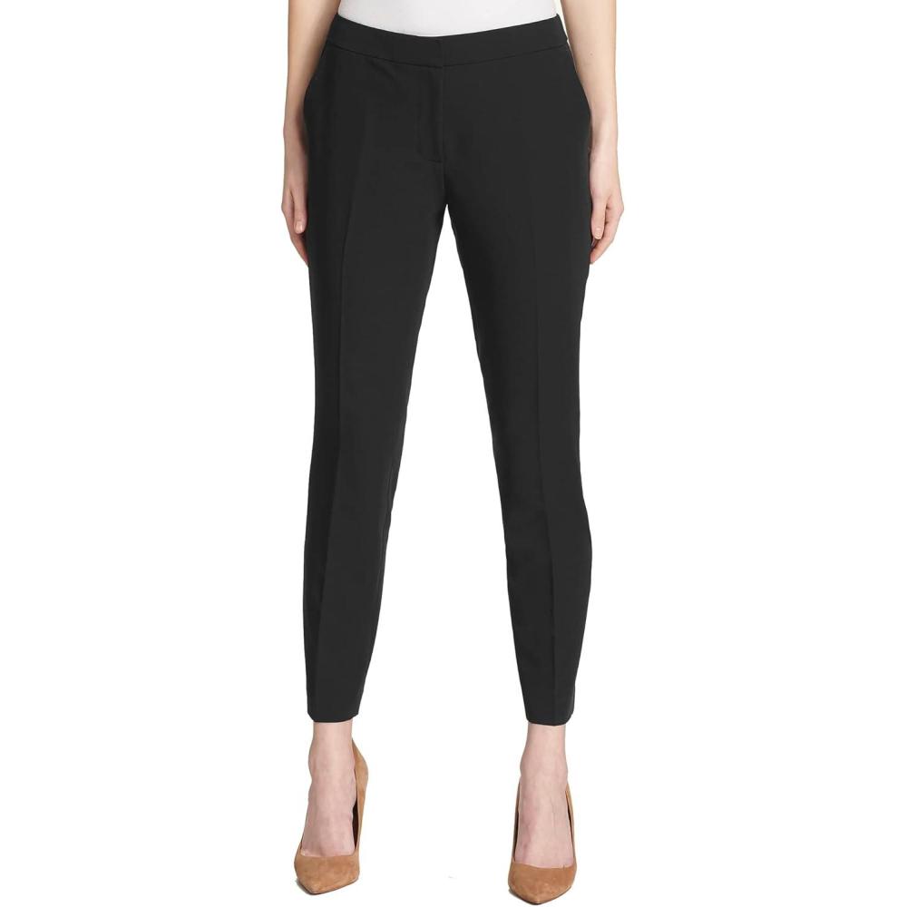imageTommy Hilfiger Womens High Rise Houndstooth Ankle Casual Trouser PantsDeep Black