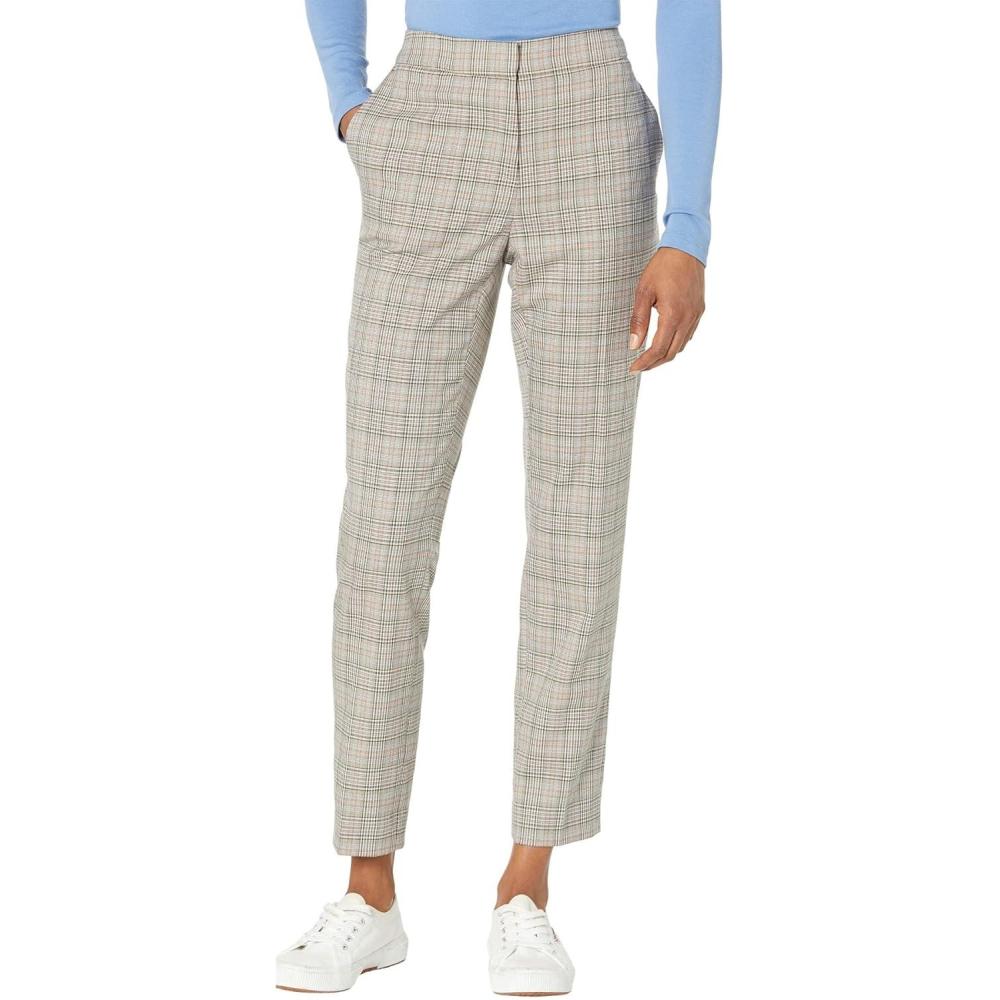 imageTommy Hilfiger Womens High Rise Houndstooth Ankle Casual Trouser PantsKhaki Multi