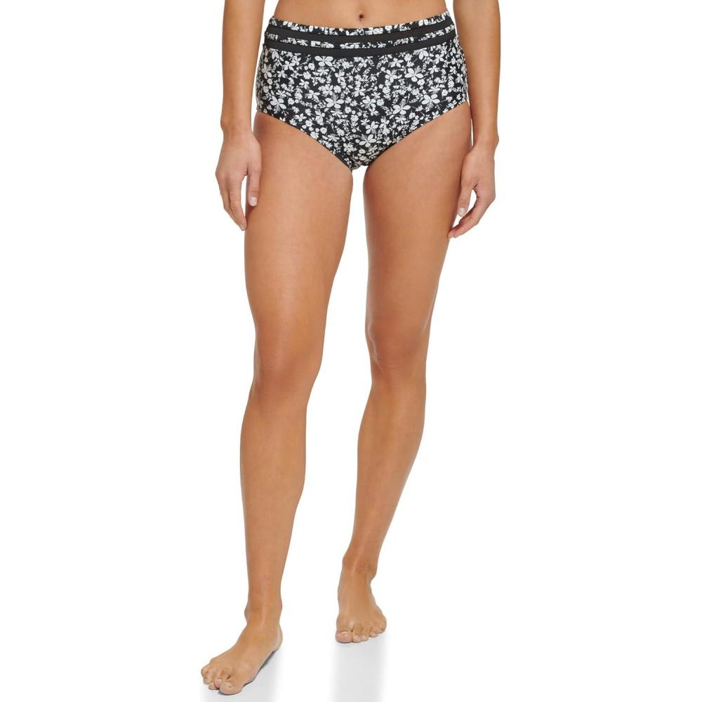 imageTommy Hilfiger Womens High Waisted Full Coverage Bikini BottomBlack