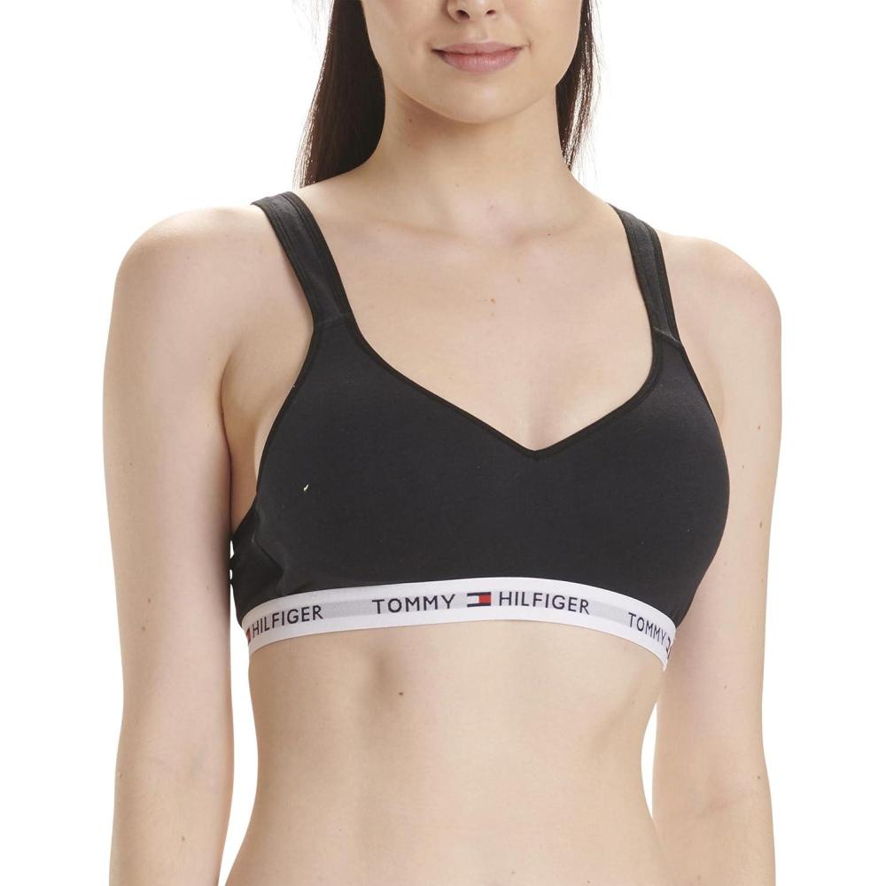 imageTommy Hilfiger Womens Light Lift Classic Cotton Bralette BraBlack