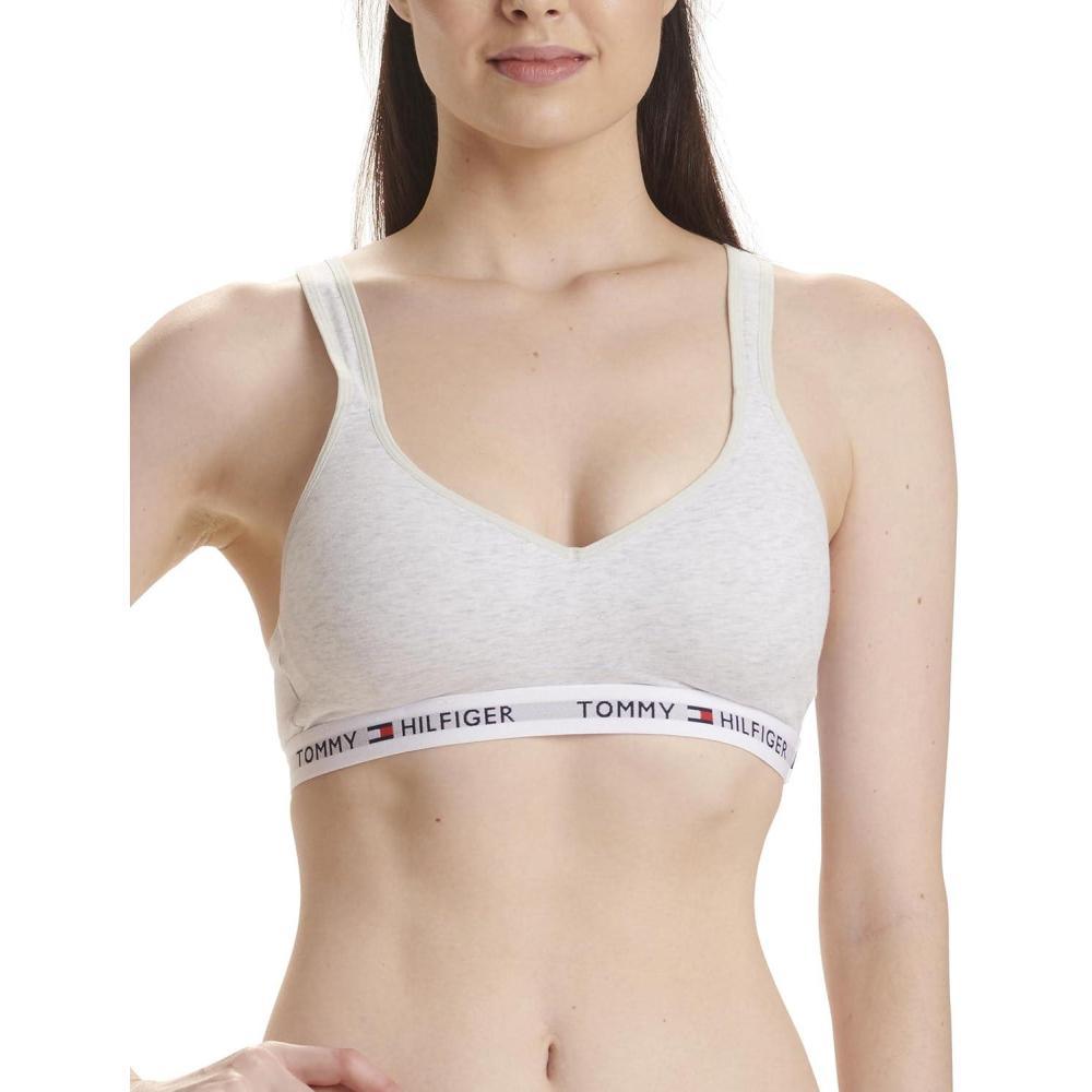 imageTommy Hilfiger Womens Light Lift Classic Cotton Bralette BraIce Grey Heather