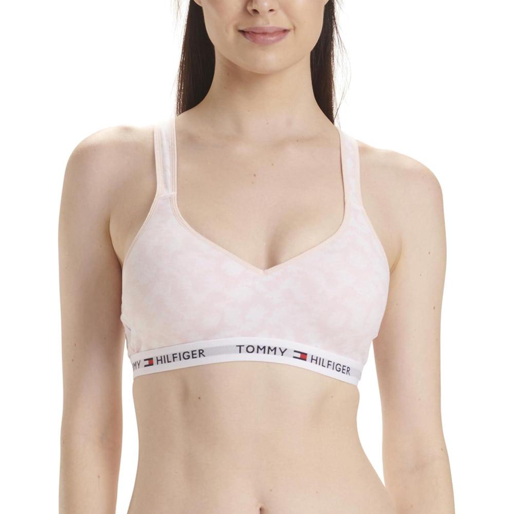 imageTommy Hilfiger Womens Light Lift Classic Cotton Bralette BraRound Tie Dye Pink Dogwood