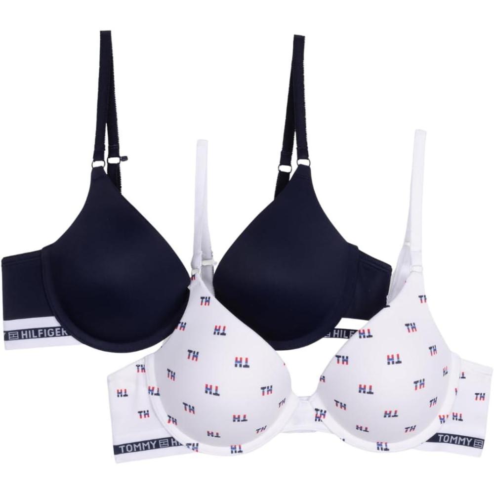 imageTommy Hilfiger Womens Microfiber Pushup Bra with Underwire 2PackTrclroffstbwSc