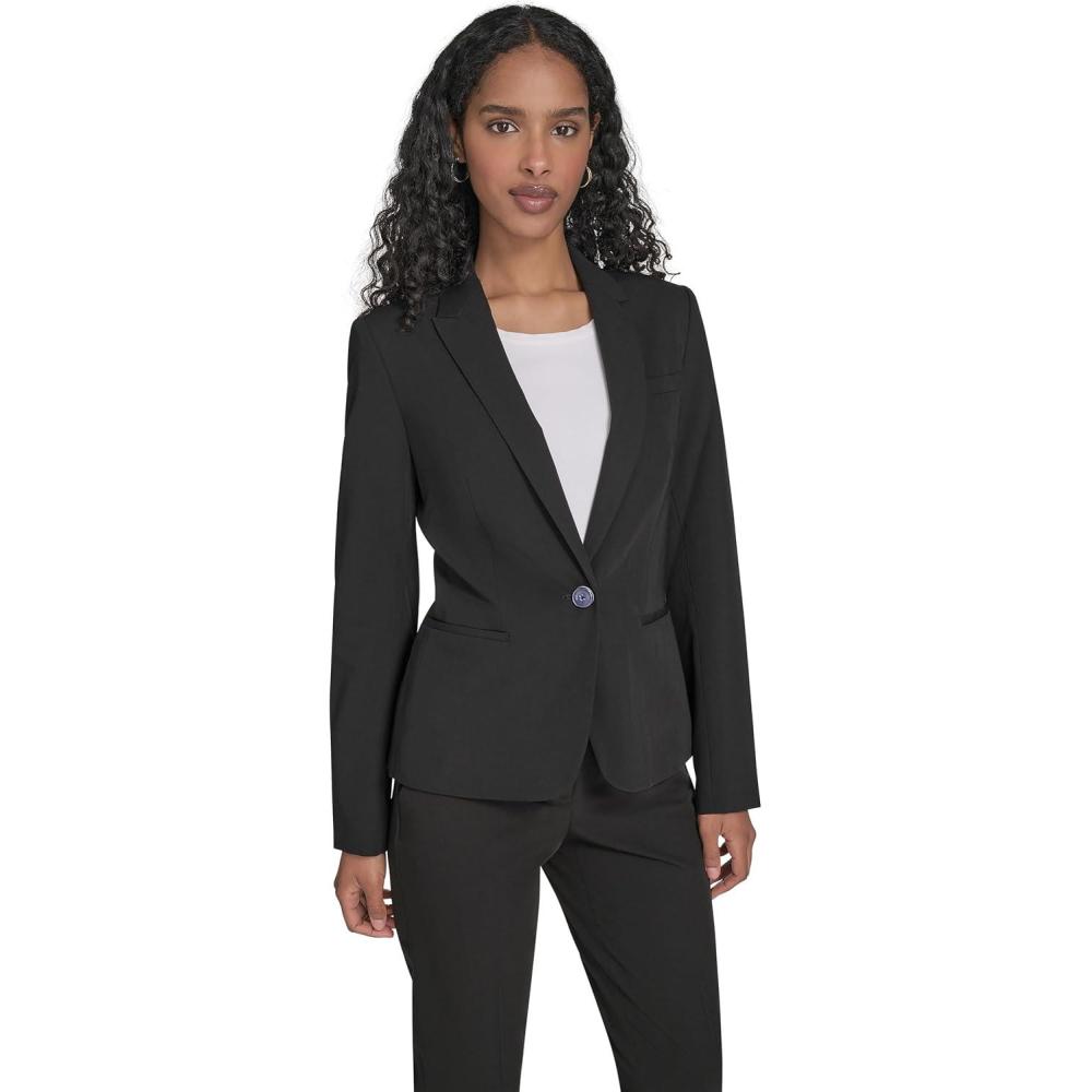 imageTommy Hilfiger Womens Single Button Business BlazerBlack