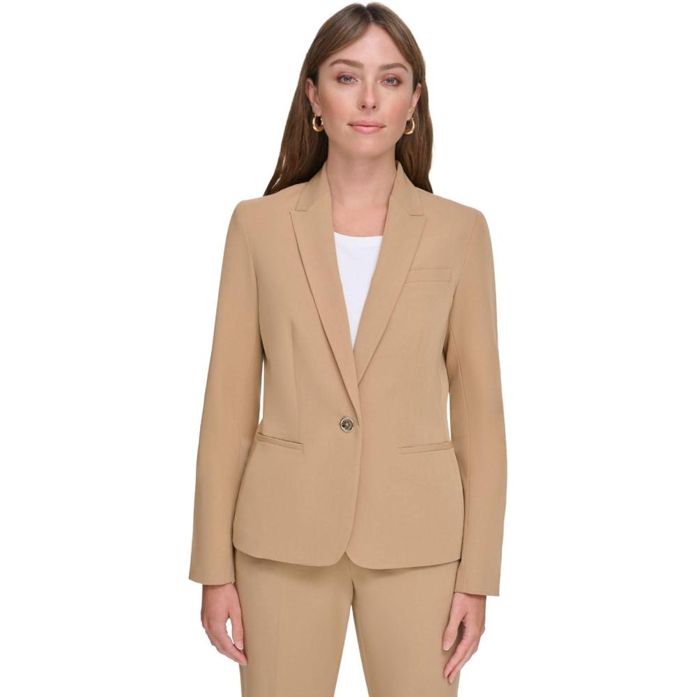 imageTommy Hilfiger Womens Single Button Business BlazerTigers Eye