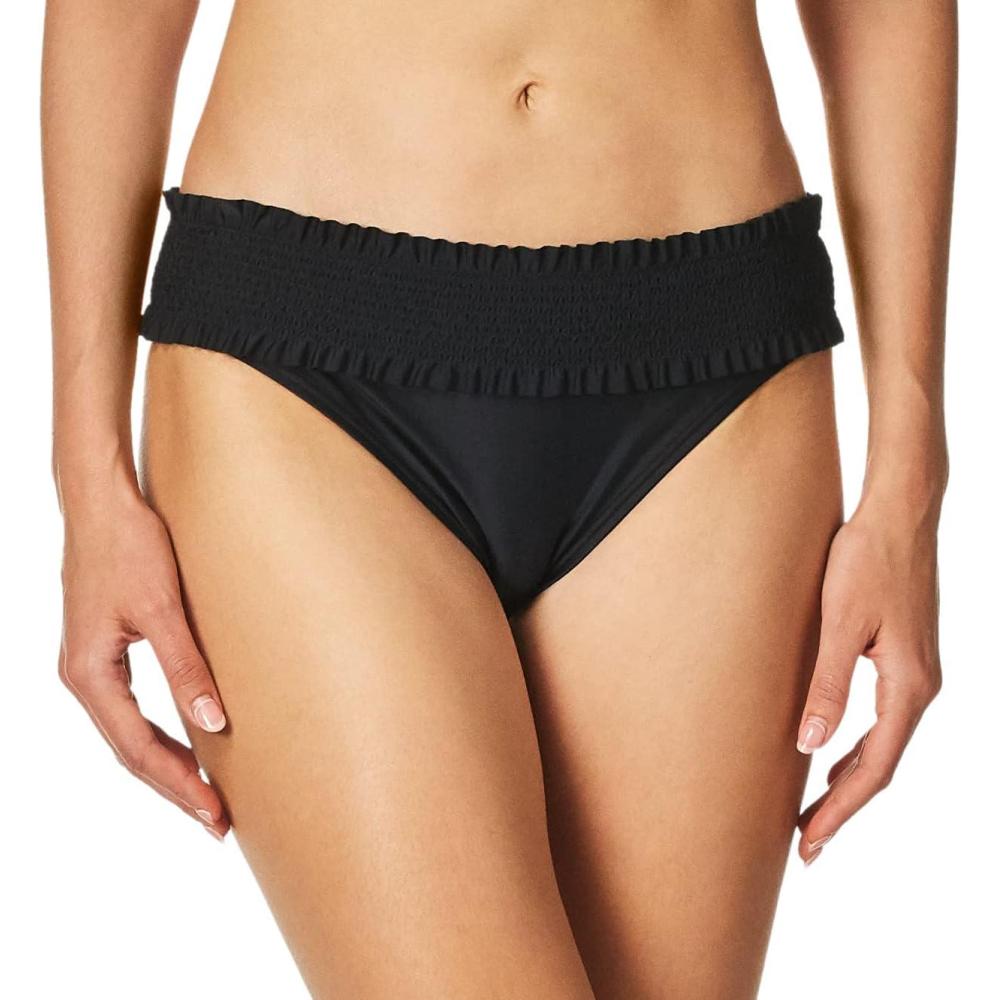 imageTommy Hilfiger Womens Smocked Bikini BottomBlack Ruched