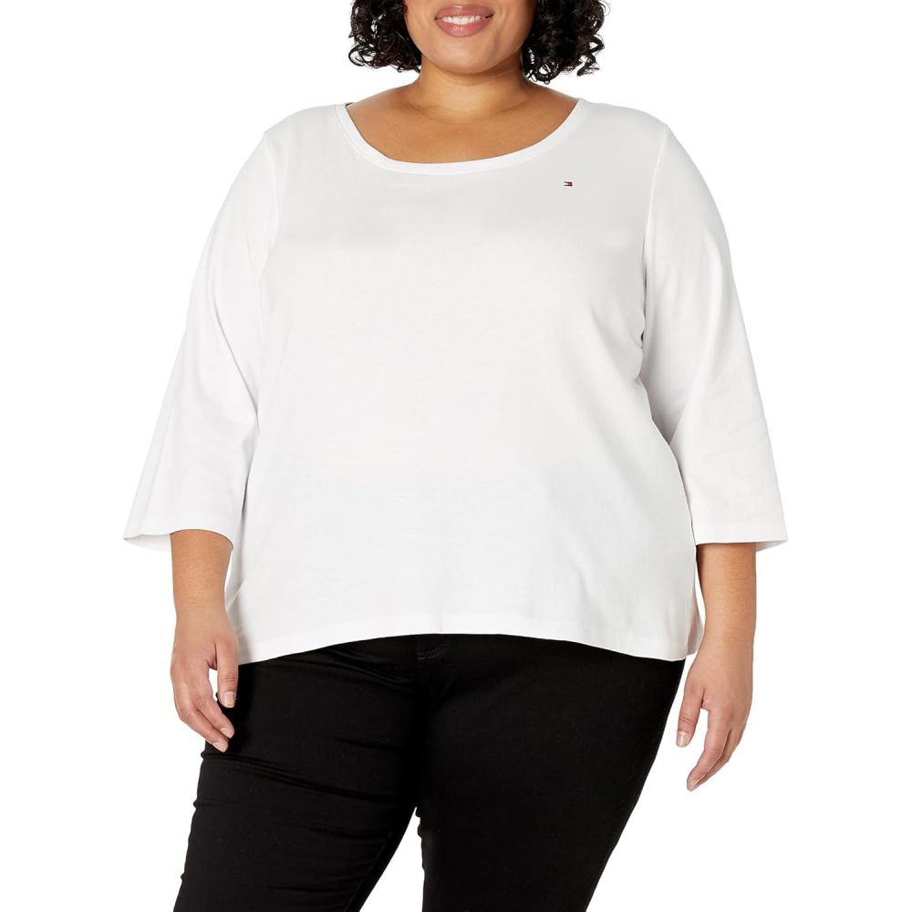 imageTommy Hilfiger Womens Womens Scoop Neck Flag TeeLuminoius White