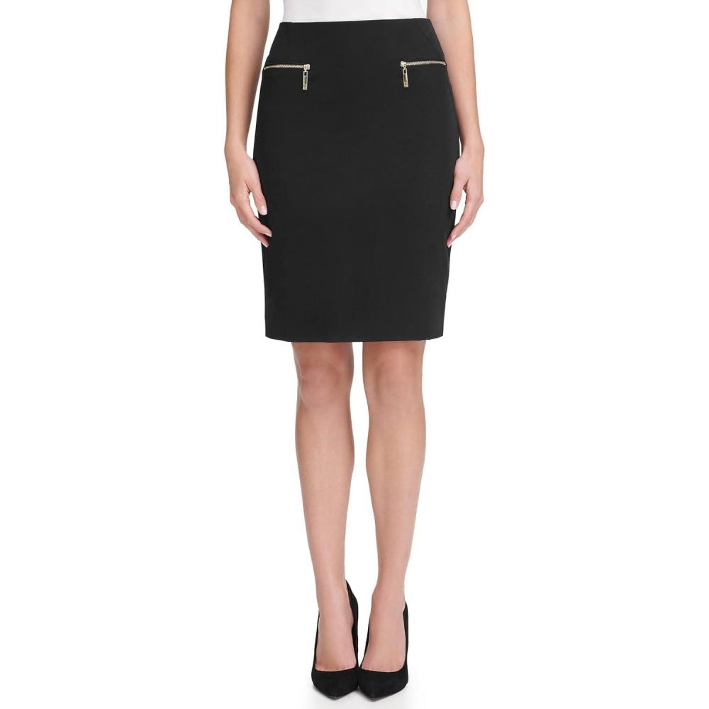 imageTommy Hilfiger Womens Zipper Pocket Pencil SkirtBlack