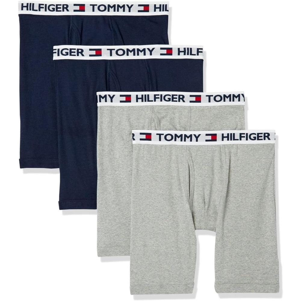 imageTommy Hilfiger mens Underwear Cotton Classics 4pack Boxer Brief  Amazon Exclusive2 Grey  2 Navy