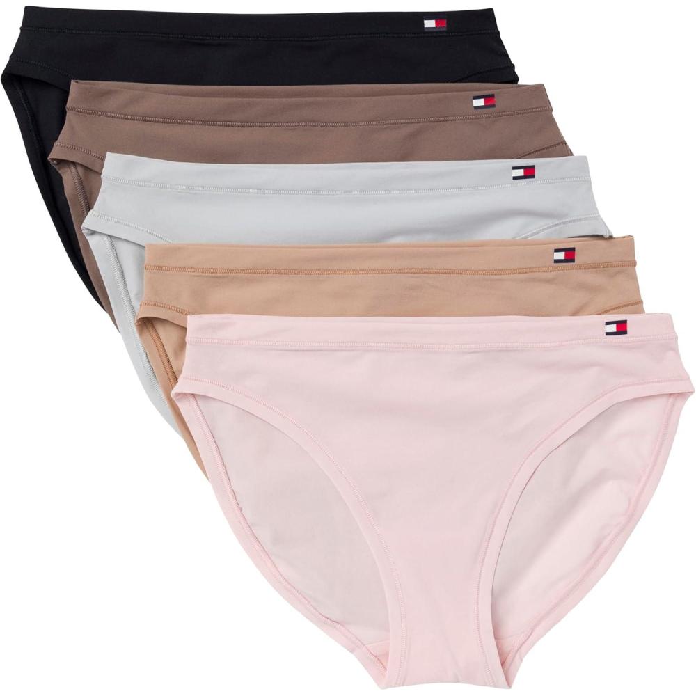 imageTommy Hilfiger womens Bikini Underwear 5packLotusRoebuckMicro ChipDeep TaupeBlack