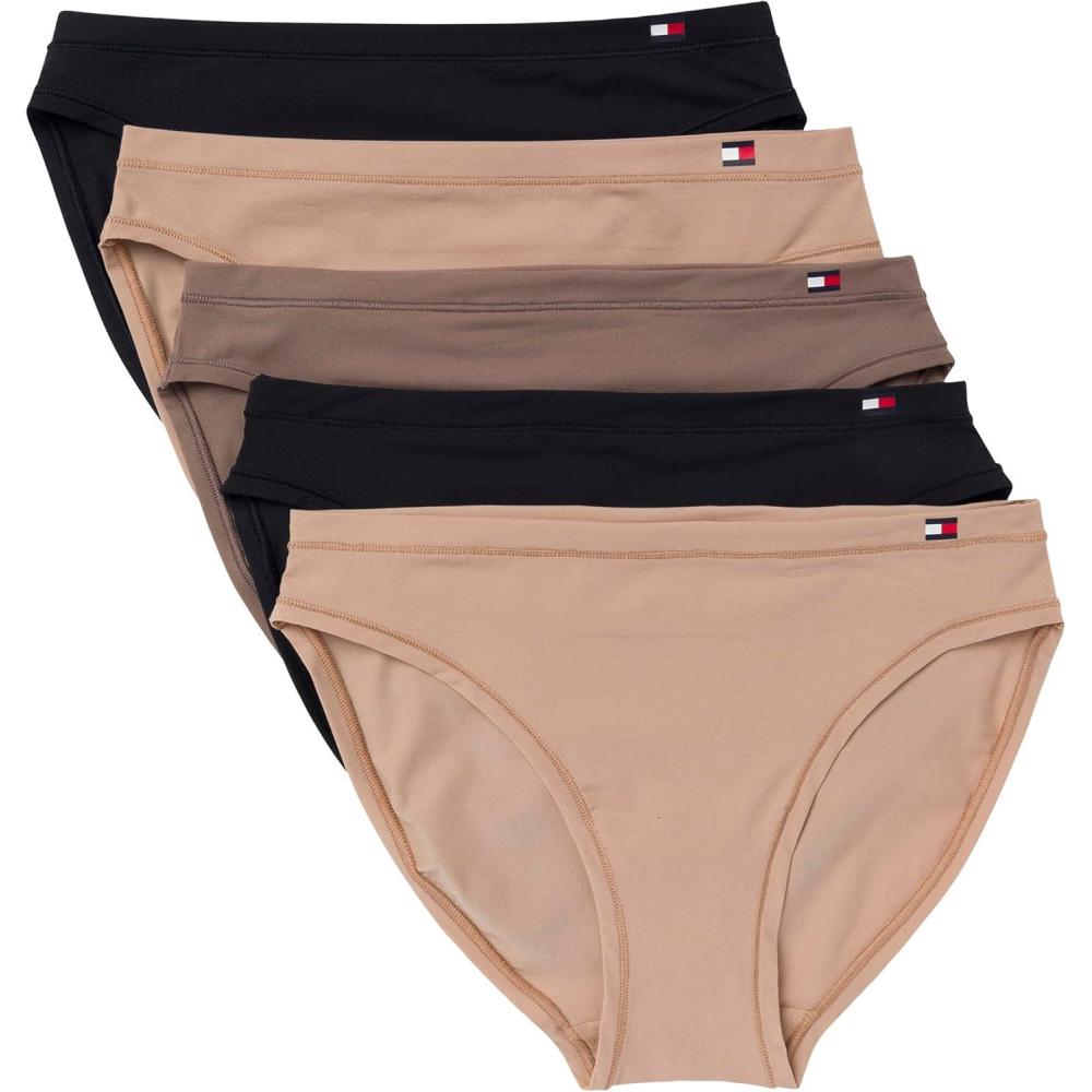 imageTommy Hilfiger womens Bikini Underwear 5packRoebuckRoebuckDeep TaupeBlackBlack