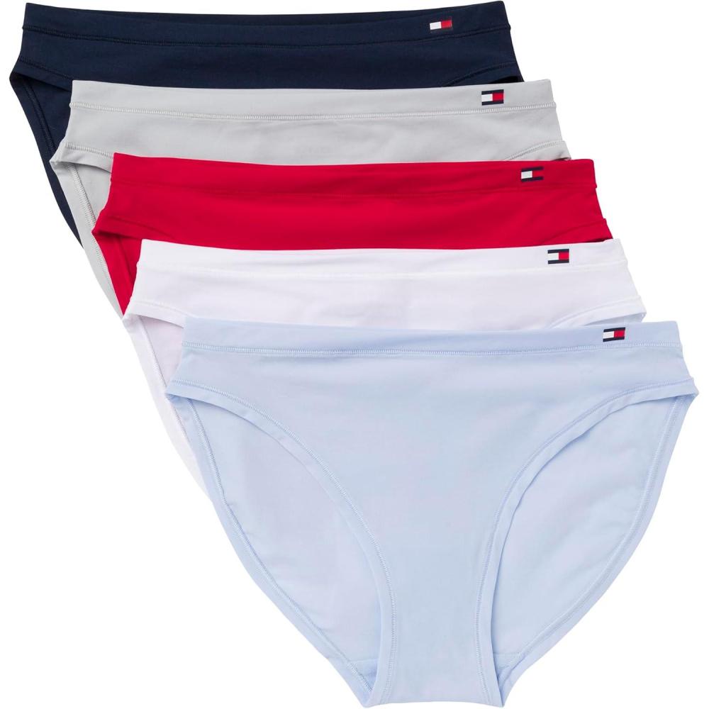 imageTommy Hilfiger womens Bikini Underwear 5packSweet BlueBright WhiteSky CaptainMicro ChipTango Red
