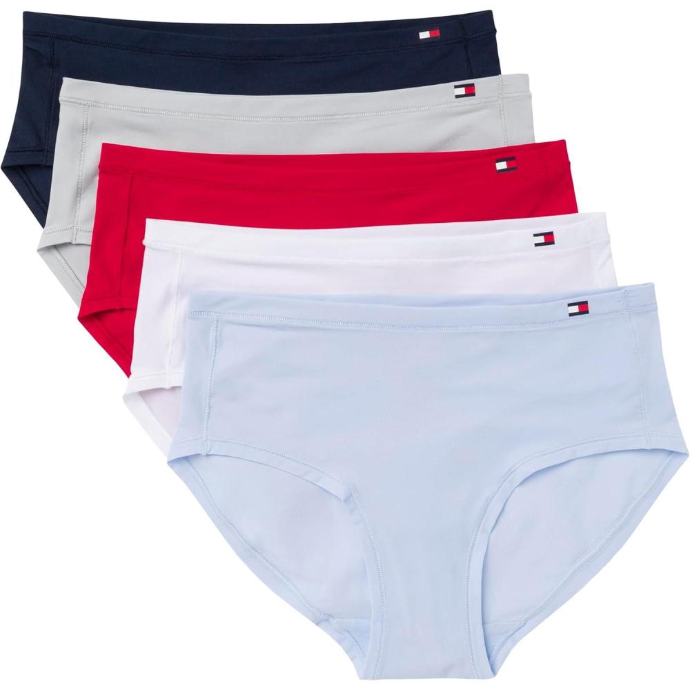 imageTommy Hilfiger womens Hipster Underwear 5packSweet BlueBright WhiteSky CaptainMicro ChipTango Red