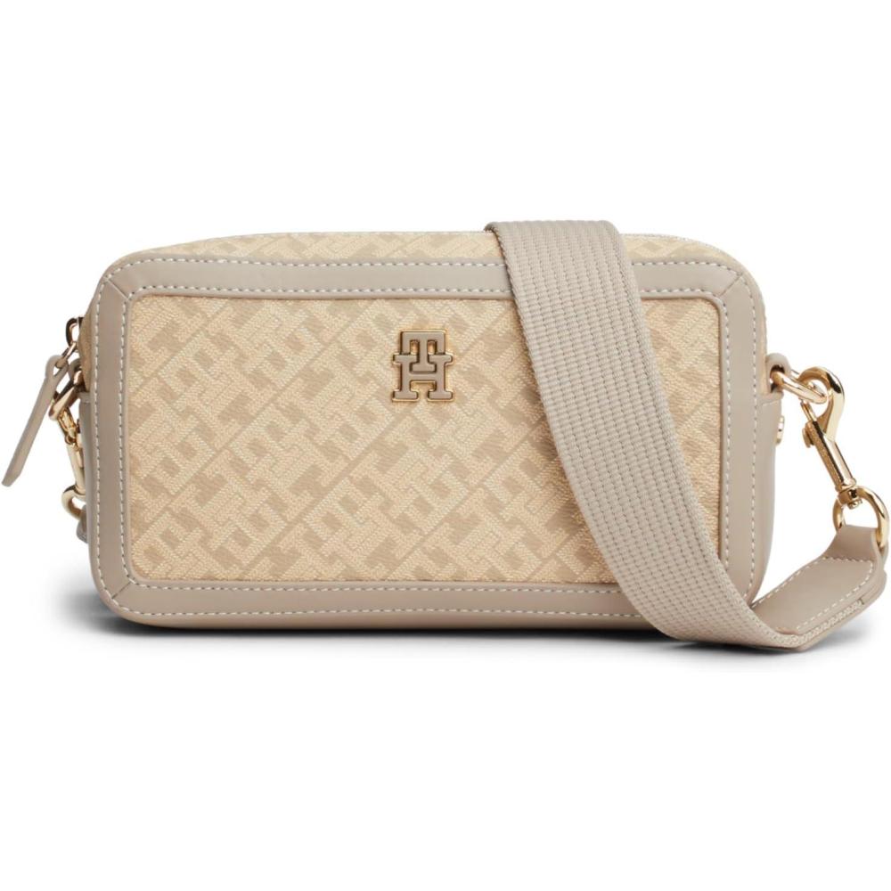 imageTommy Hilfiger womens Monogram Leather Crossbody BagBeige