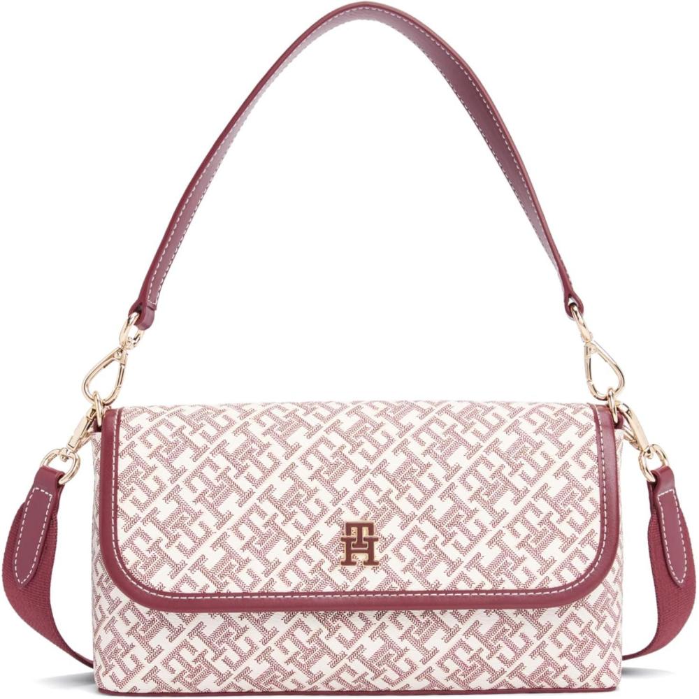 imageTommy Hilfiger womens Monogram Shoulder Bag With Removable Crossbody StrapOxblood