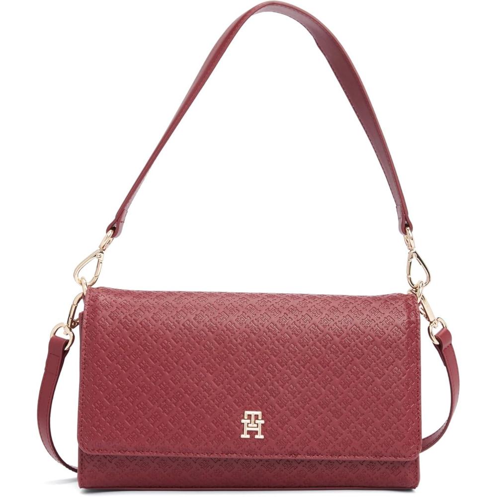 imageTommy Hilfiger womens Monogram Shoulder Bag With Removable Crossbody StrapRaspberry Truffle